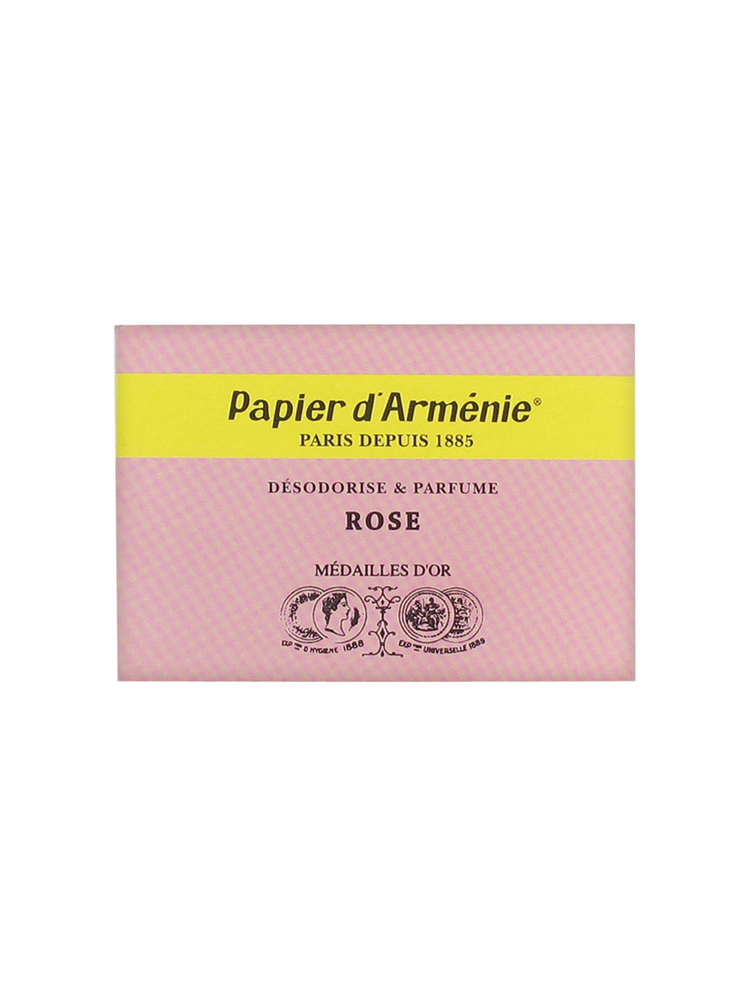 Papier d'Arménie Rose Désodorise & Parfume 12 feuilles de 3 lamelles